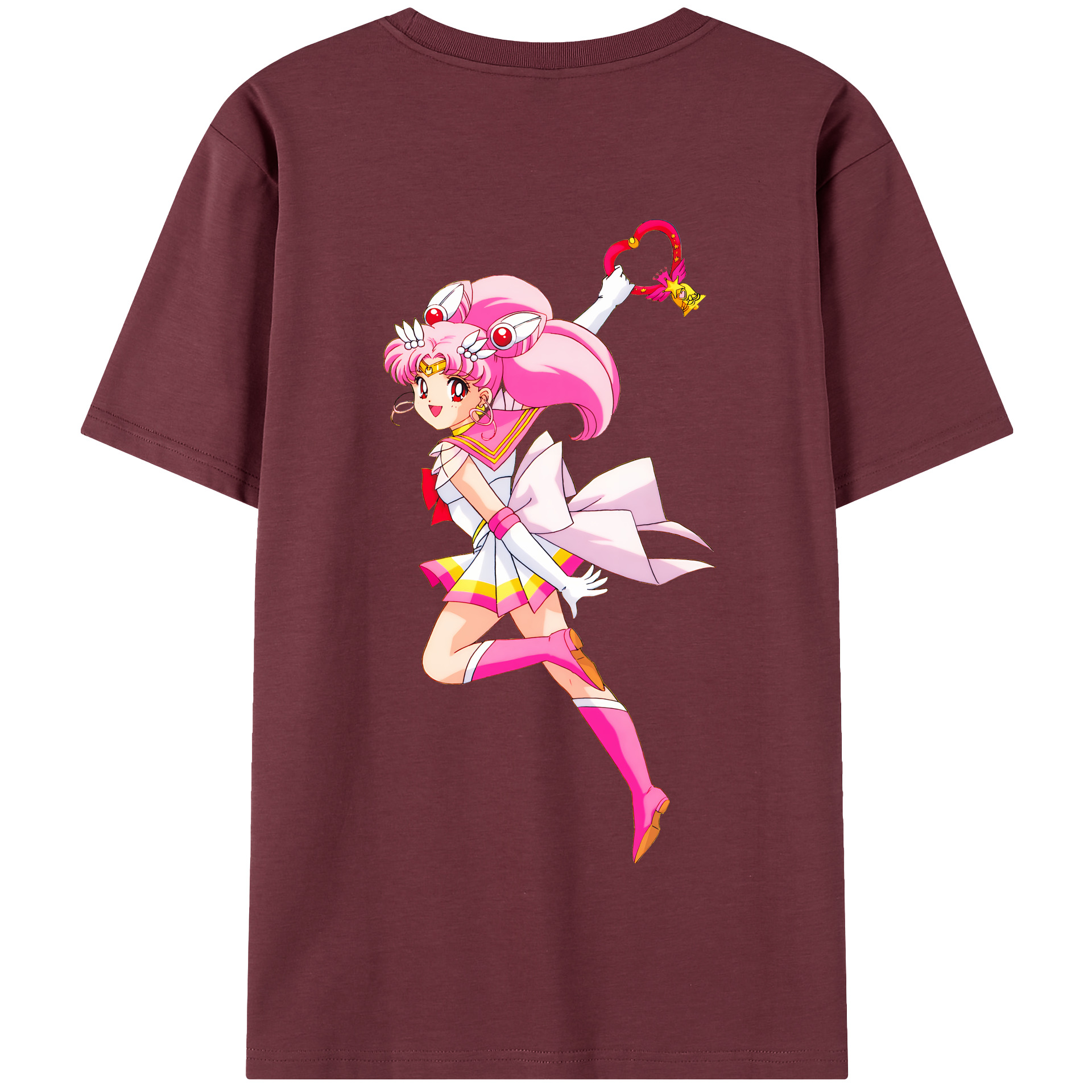 （画像用） 美少女戦士セーラームーン ちびうさ Sailor Moon Chibiusa Tsukino Usagi Small Lady Serenity 綿100％半袖Tシャツ（背面プリント）